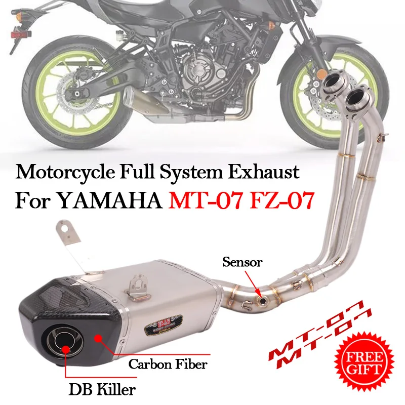 

Full System For YAMAHA MT-07 FZ-07 MT 07 FZ 07 Motorcycle Exhaust Link Pipe Modified Box Escape Moto DB Killer Muffler Slip On