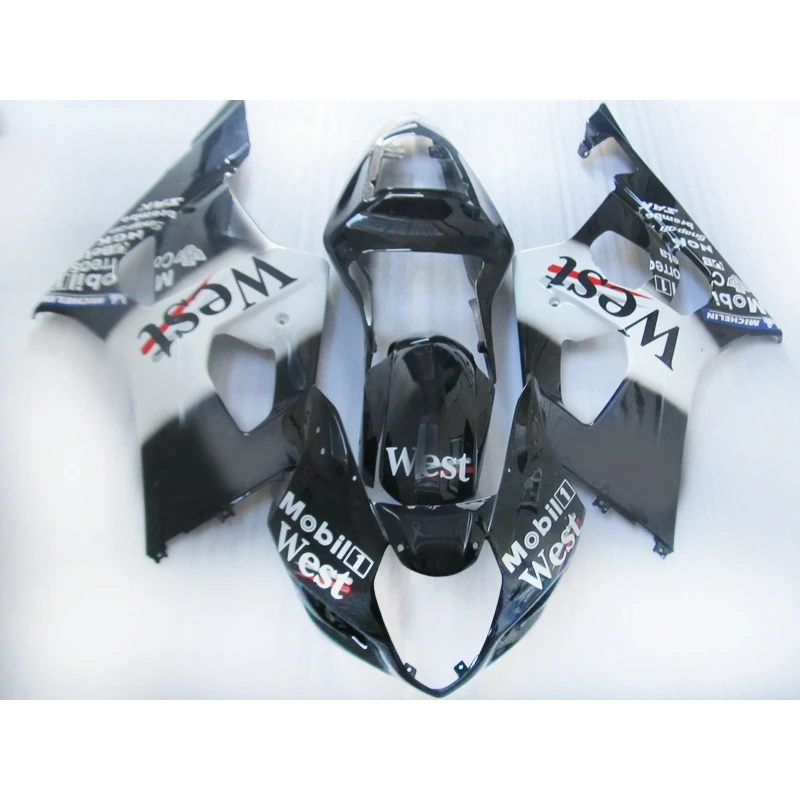 

High quality bodyparts 2003 2004 Injection Molding Fairing kit for SUZUKI GSXR 1000 white black gsxr1000 K3 k4 fairings FH24