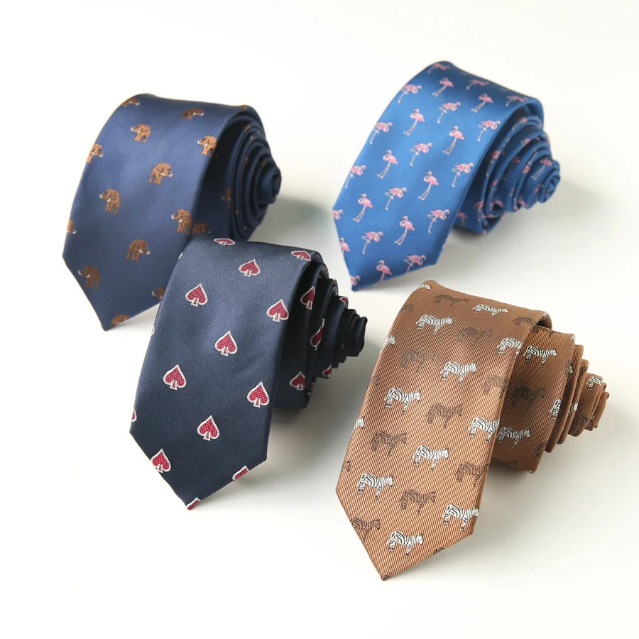 

Linbaiway Men's Ties for Men Handmade Polyester Necktie Suits Wedding Casual Animals Neck Tie for Business Cravats Custom LOGO