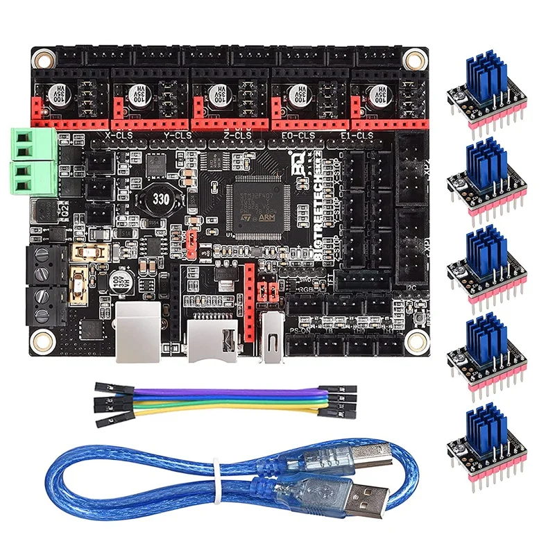 

Бесшумная материнская плата BIGTREETECH Direct SKR 2 32 бит + 5 шт. TMC2208 V3.0 Драйвер шагового двигателя обновленный SKR V1.4 Turbo DIY 3D