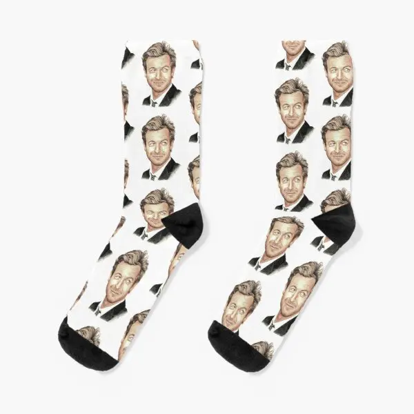 

The Mentalist Played By Simon Baker Crew Socks Cartoon Comfortable Sports Short Best Pattern Unisex Cotton Cute Ladies Funny