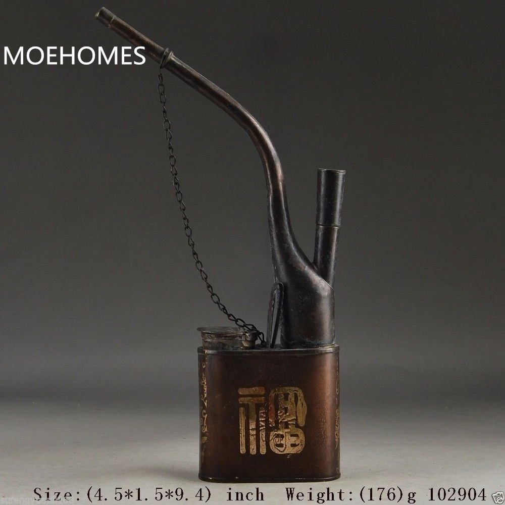 

Инструмент для курения moeбытовых домов в древнем Китае, с принтом для античной латунной трубки, домашние украшения, металлическая ручная ра...