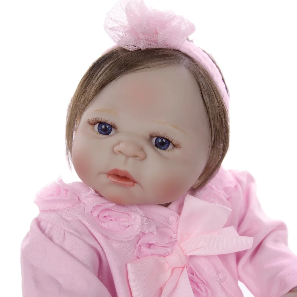 Коричневые/голубые глаза для 55-57 см Кукла реборн гладкие укорененные волосы