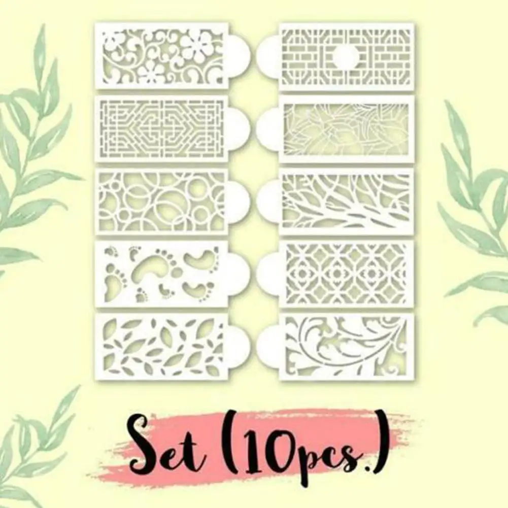 

DIY Bohemian Style Plastic Sugar Sieve Mold Fondant Printing Mold Hollow Wedding Cake Edge Decoration Template Baking Tools