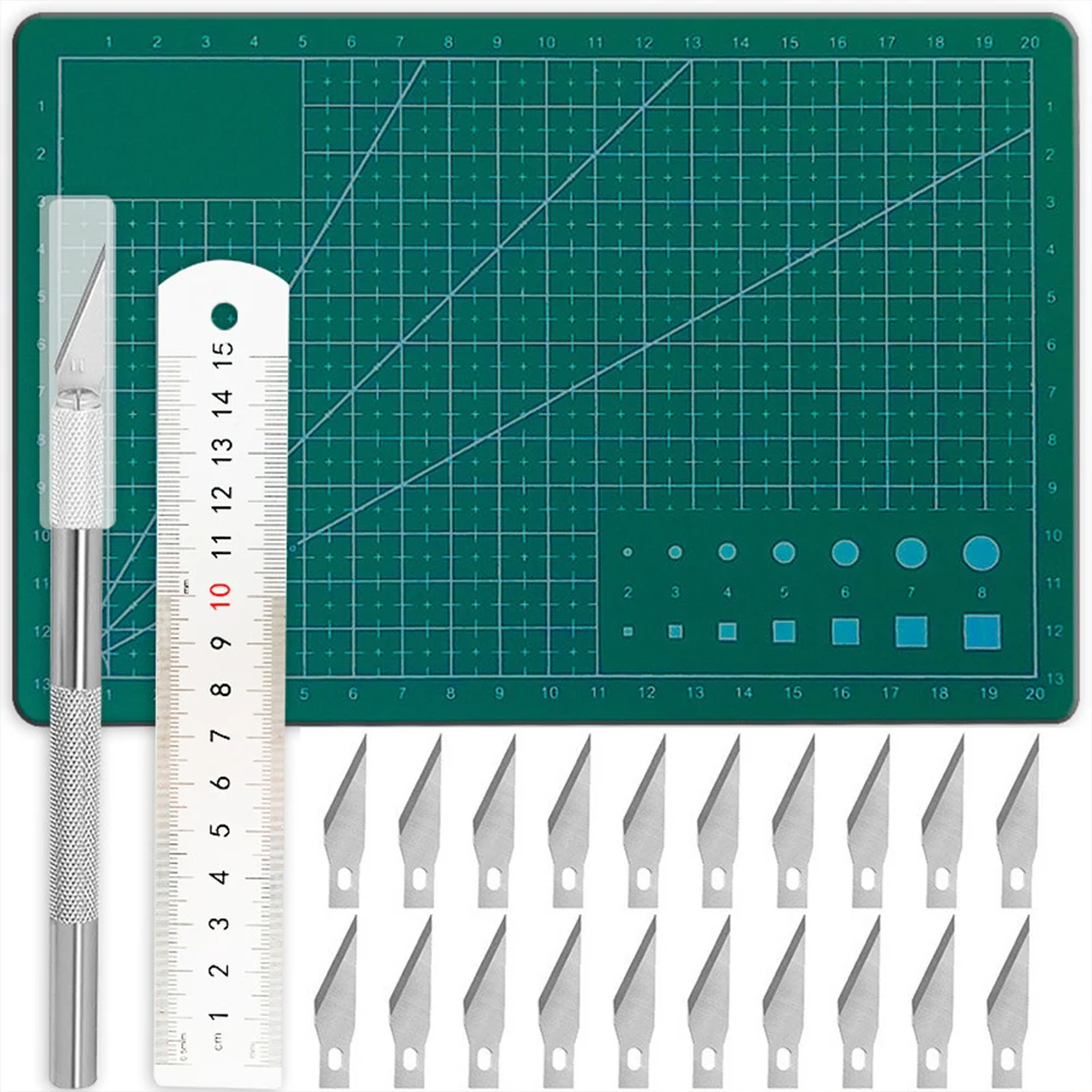 

Portable Home Art Work Steel DIY Craft Hand Tool Scrapbook Wood Cut Sculpture Ruler Engraving Cutting Carving Set