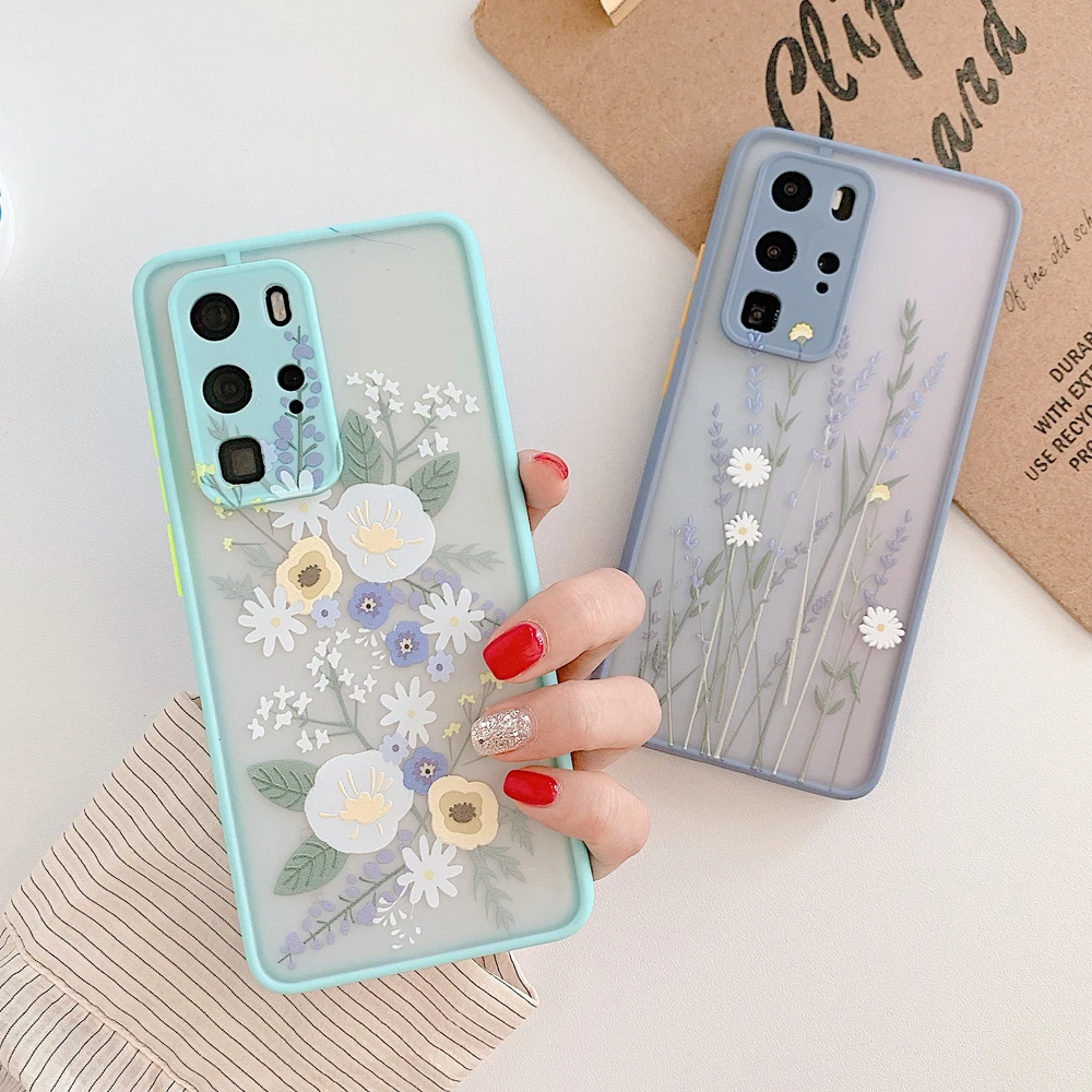 LOVECOM модный Художественный Цветочный Прозрачный чехол для телефона Huawei P40 Pro P30 Lite
