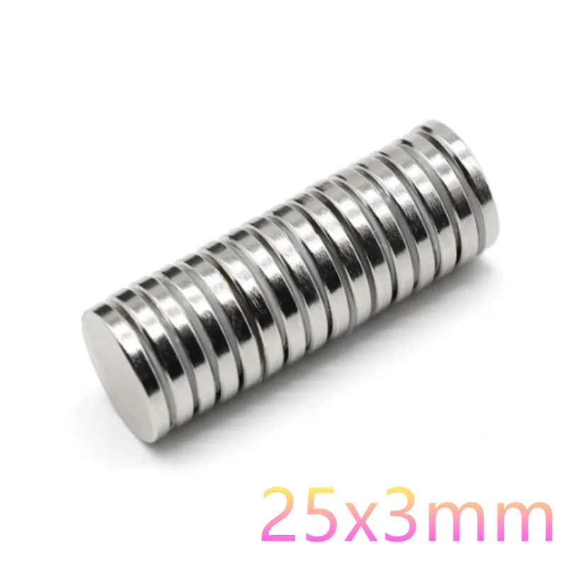 

Diameter Round Magnet 5/20/50/100Pcs 25x3 25x4 25x5mm Powerful Neodymium Magnet N35 NdFeB Crafts imanes Permanent Magnetic Disc