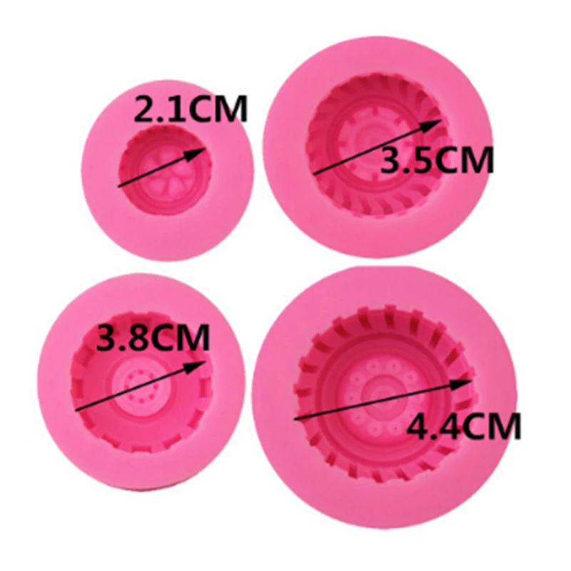 

4pcs Silicone Tires Wheel Fondant Cake Molds Chocolate Cookies Mould Bakeware Home Kitchen Baking Decorating Tools Accessories