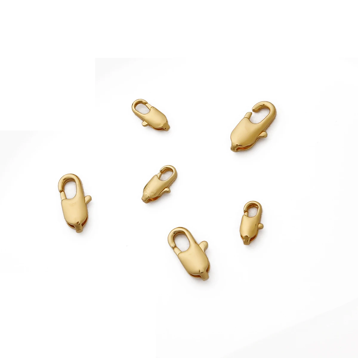 

6x12mm/ 8x16mm Stainless Steel Gold Plated Lobster Clasp Hooks for Necklace&Bracelet Chain DIY Fashion Jewelry Findings