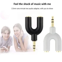 3 5mm audio jack to headphone rode microphone 2 way u splitter converter adapter for phones computers tablet mp3 mp4 players