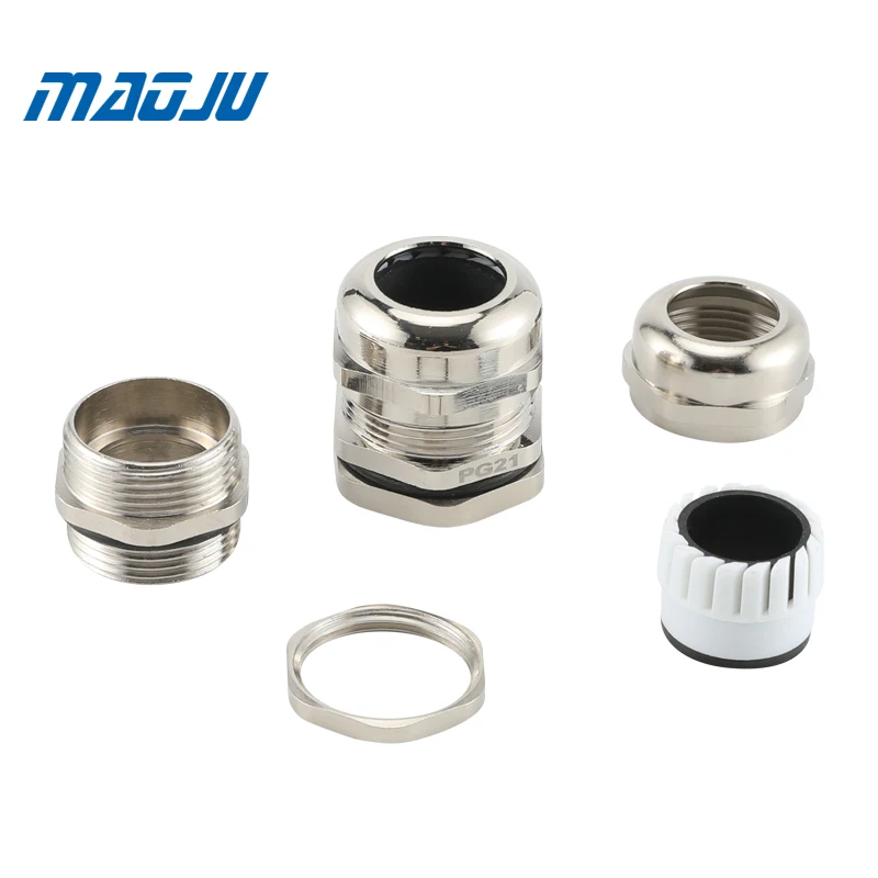 IP68 Водонепроницаемый никелированный PG метрический латунный кабельный сальник