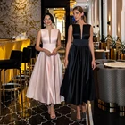 Атласное Вечернее платье по индивидуальному заказу, модель 2022 года, облегающее вечернее платье без рукавов с V-образным вырезом, сексуальное платье-трапеция с открытой спиной, платье для выпускного вечера