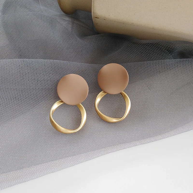 

Korean Cute Vintage Flower Sheet Square Round Glaze Hoop Earrings For Women Fashion Boucle d'oreille Jewelry 2021 New