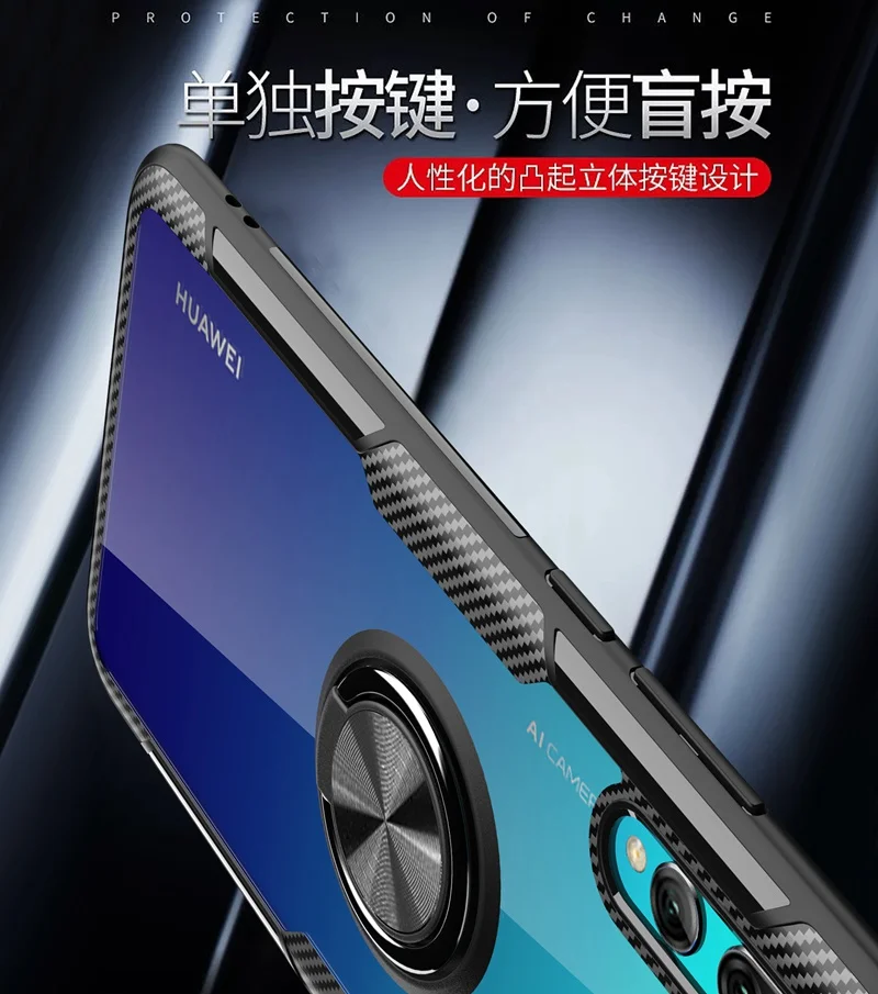 Чехол для Honor 10i прозрачный акриловый чехол-кольцо для Honor 10i 20i 10 20 Lite Pro V20 Honor Play магнитный автомобильный держатель бронированный чехол