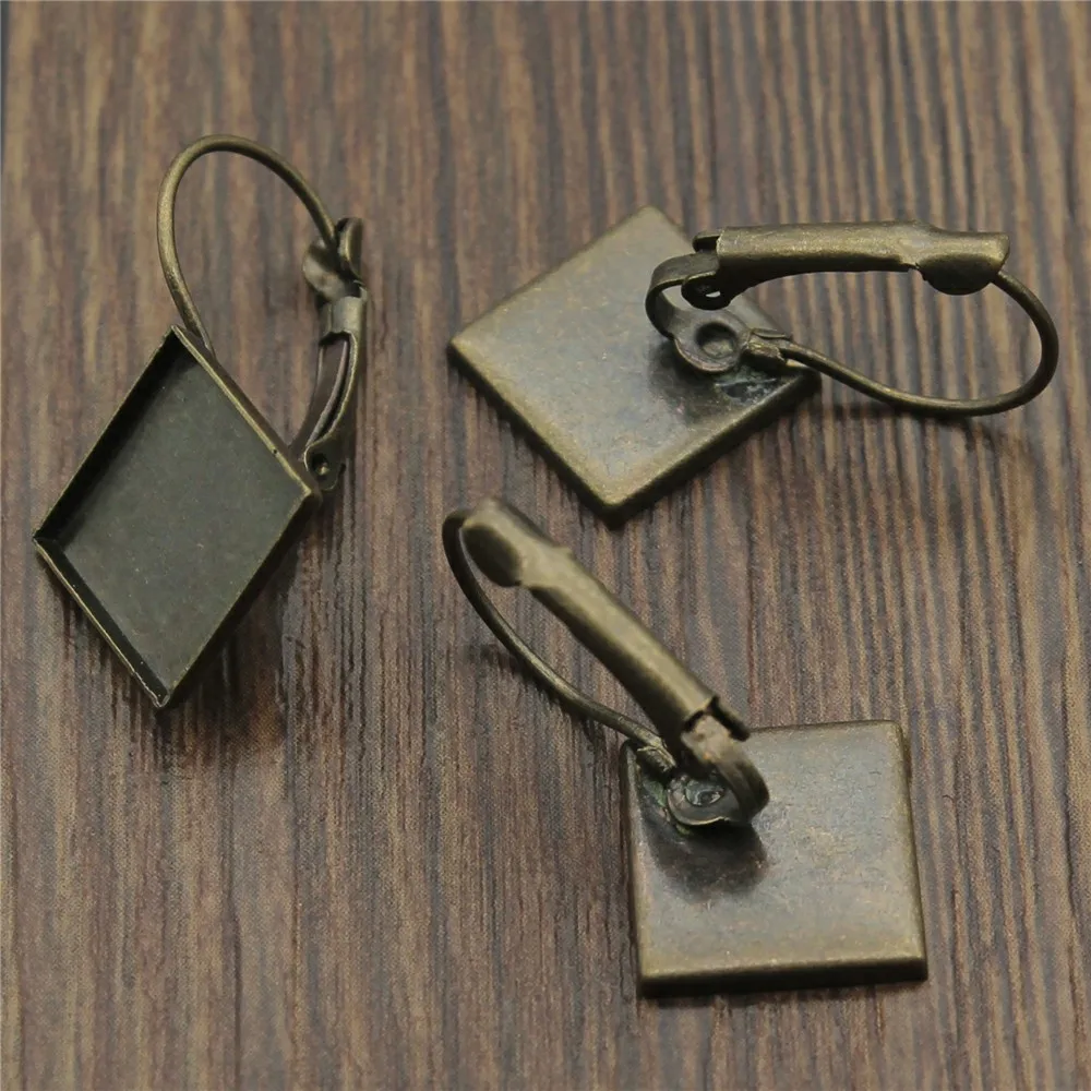 

diy charms for jewelry making pendant 12mm square earring setting 5pcs