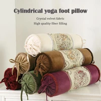 european style column footrest crystal velvet fabric massage foot pillow washable waist pillow high elastic yoga pillow
