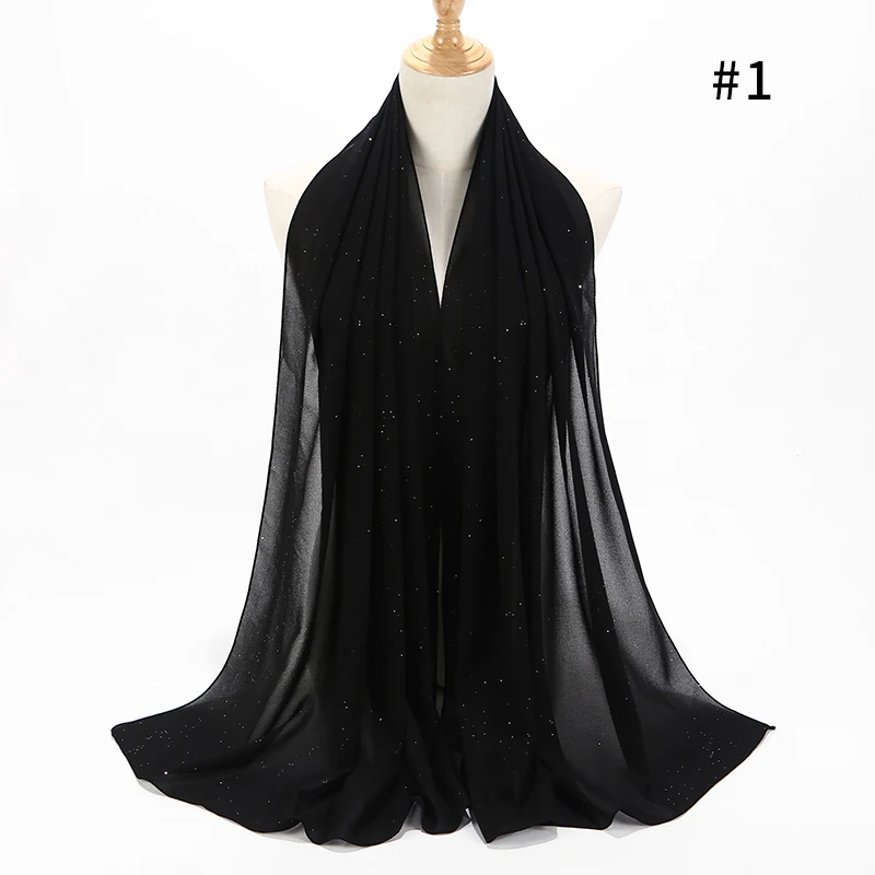 Шифоновые шарфы с блестками из пузырьков 2020 шали хиджаб Женская длинная повязка