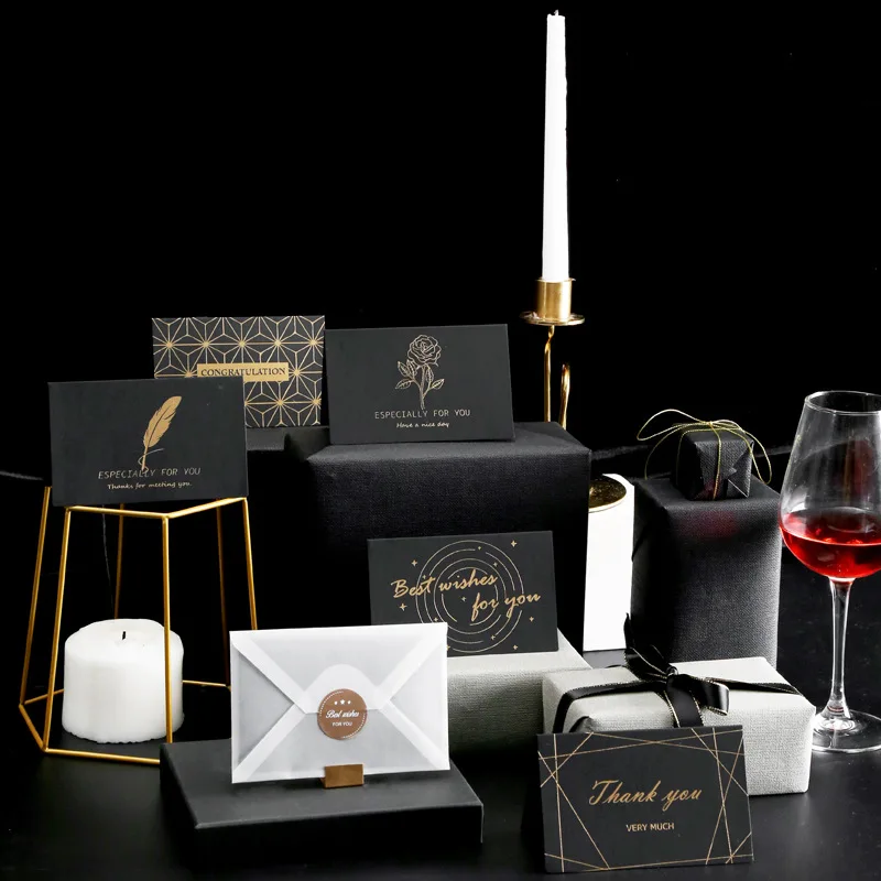 Золотая черная открытка с золотым узором подарочная карта подарочные открытки