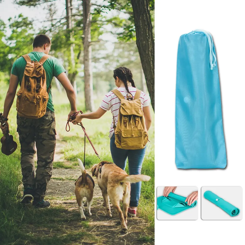 Двойная силиконовая миска для собак и кошек складная дорожная еды воды питомцев