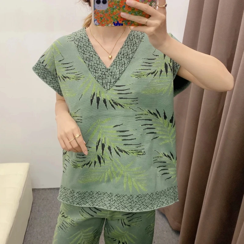 Женская винтажная блузка с v образным вырезом лоскутный принт тропических