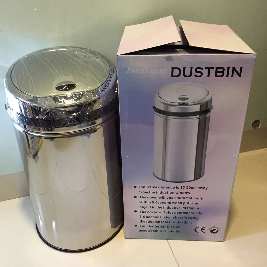 Инфракрасная мусорная корзина на 30 л с датчиком автоматическим открыванием и