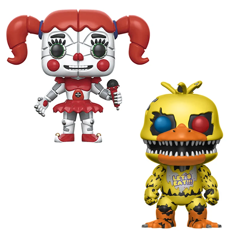 2PCS 10 шт. Five Nights At Freddy's Toys ПВХ Фигурки FNAF Бонни и Чика Фокси Funtime Фредди фазмедведь кукла кошмар медведь куклы - Цвет: 2PCS