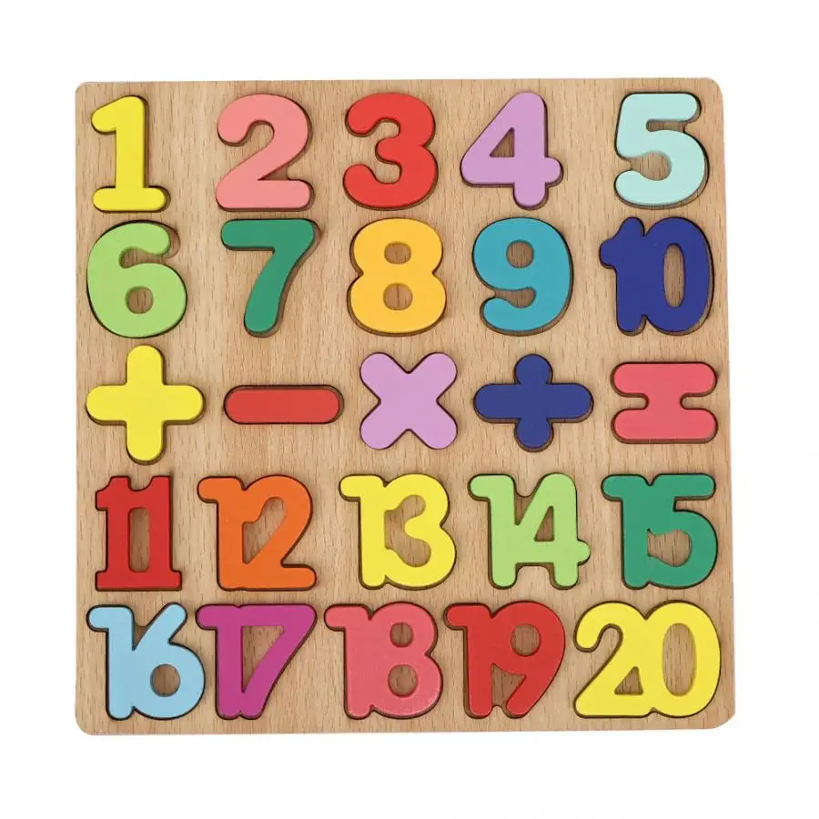 Детская деревянная 3D Алфавит Номер головоломки игрушки обучения буква