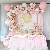 110pcsdiy baby shower girl birthday party anniversary balloon garland pastel pink gold metallic balls for wedding decoration