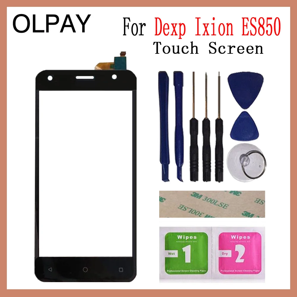 Black With Tools OLPAY 5," сенсорный экран для DEXP Ixion ES850 сенсорный экран дигитайзер Панель переднее стекло объектив сенсор инструменты клей+ салфетки - Цвет: Black With Tools