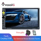 Podofo 2Din автомобильное радио 7 ''TFUSB D-Play Автомобильный мультимедийный плеер с FM микрофоном 7 огней для универсального Nissan Toyota Hyundai Polo