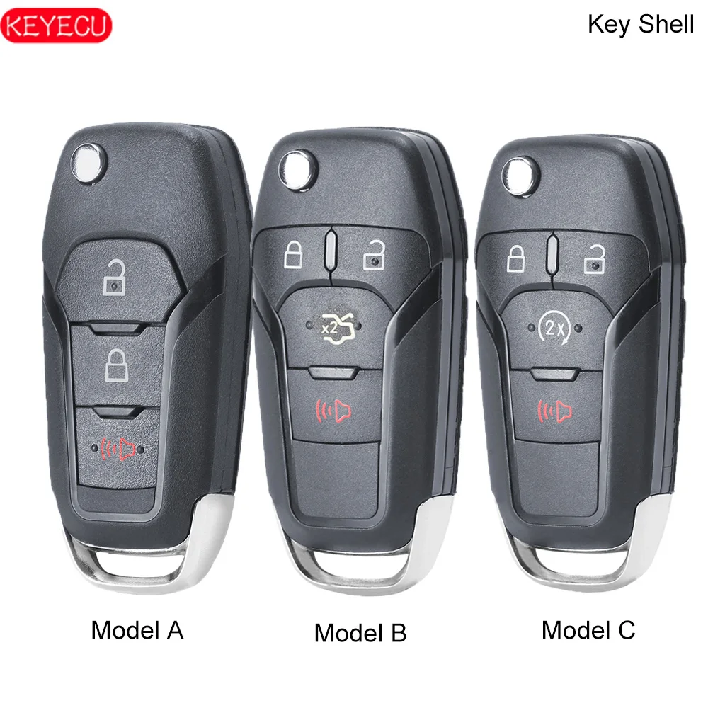 KEYECU флип дистанционный ключ для автомобиля в виде ракушки чехол Ford Fusion Edge Explorer 2013