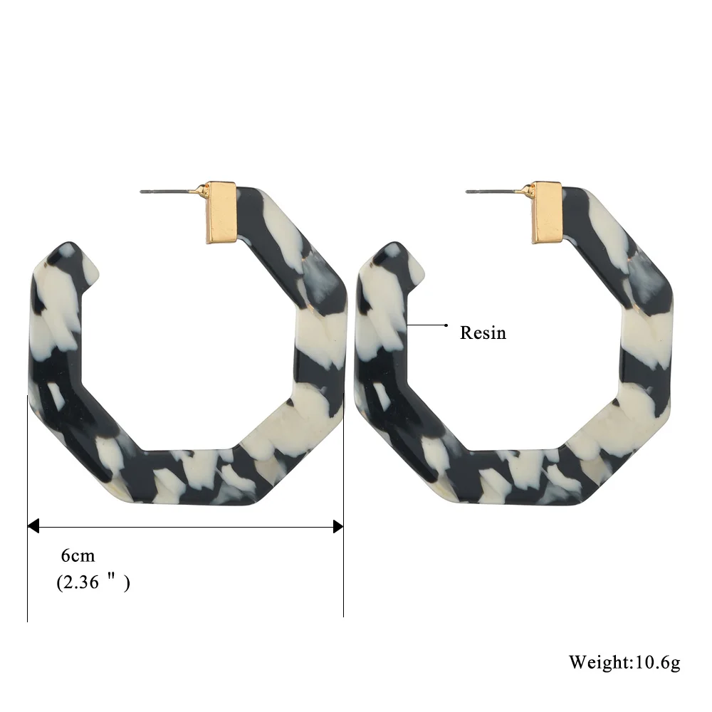 New Tortoiseshell Resin Alloy Ring Earrings Bohemian Acrylic Combination Circles Exquisite For Women Factory Wholesale | Украшения и