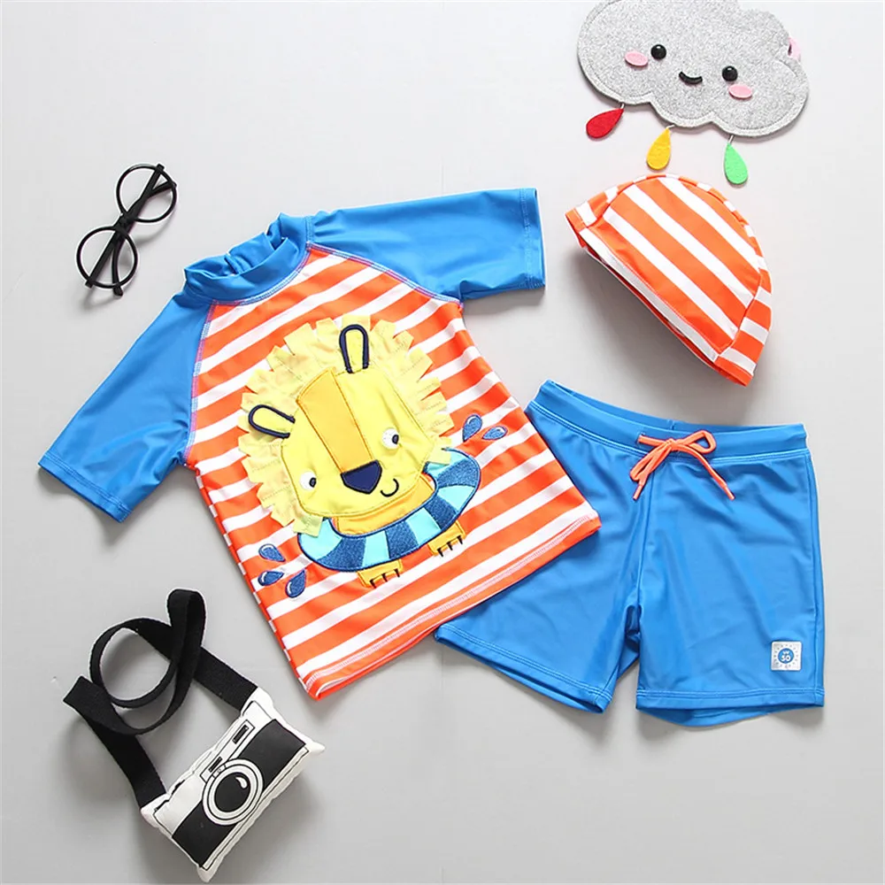 Детский купальник UPF50 купальники с УФ-защитой для мальчиков детский мультяшный
