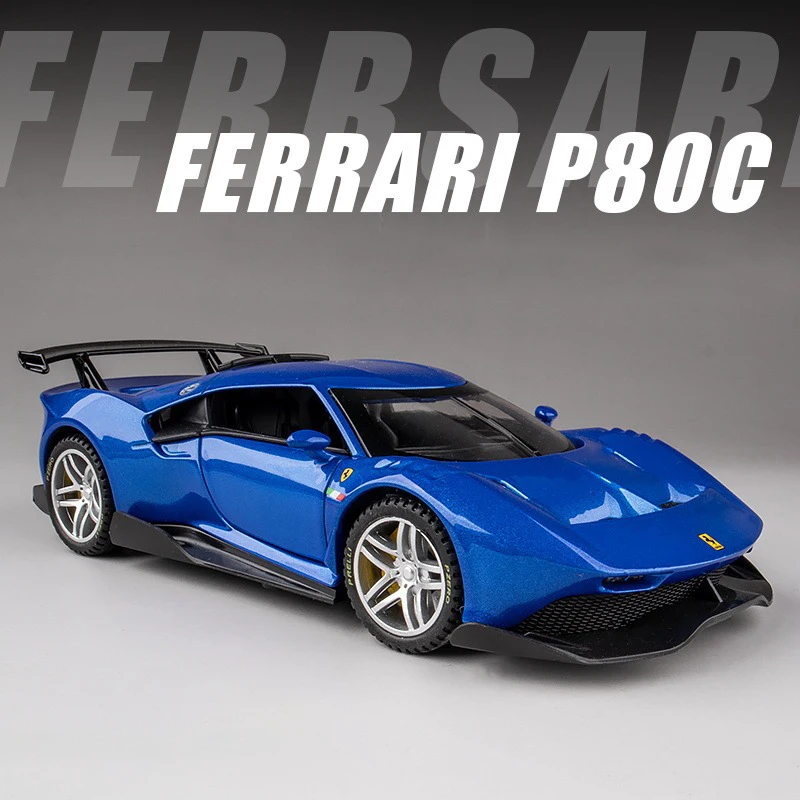 1:32 Ferraris P80C Supercar литые автомобили и игрушечные модель автомобиля со звуком