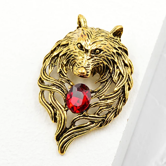 

CINDY XIANG New Vintage Animal Lion Head Brooches for Men And Women Suit Shirt Big Crystal Pins Brooch Unisex Jewelry 2 Colors