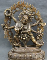 11 tibet tibetan buddhism copper 6 arms mahakala wrathful deity buddha statue s0705