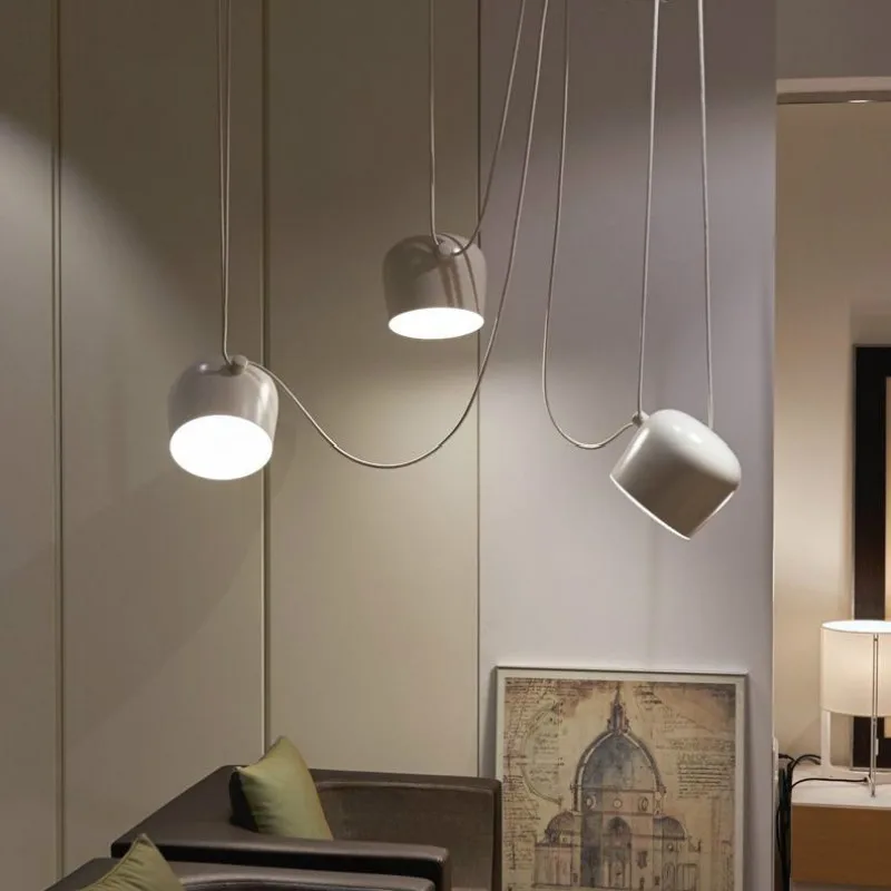 Черный/белый Железный Абажур оформление гостиной современные скандинавские