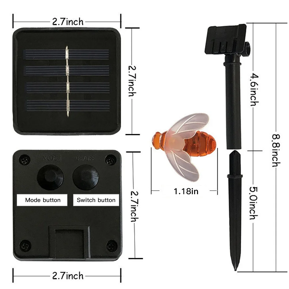 Садовая гирлянда на солнечной батарее милая садовая лампа лента с Пчелой