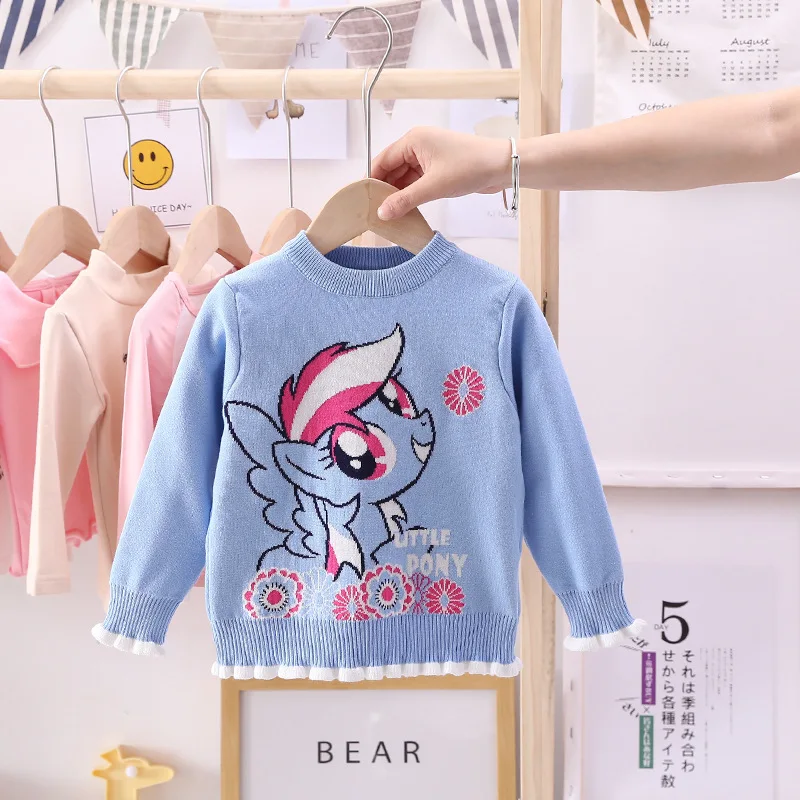 Детский жаккардовый свитер для мальчиков и девочек Повседневный с рисунком пони