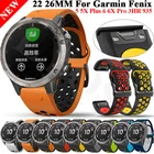 Ремешок силиконовый для Garmin Fenix 6X 6 Pro 5X 5 Plus 3HR, спортивный Воздухопроницаемый быстросъемный браслет EasyFit, 26 22 мм