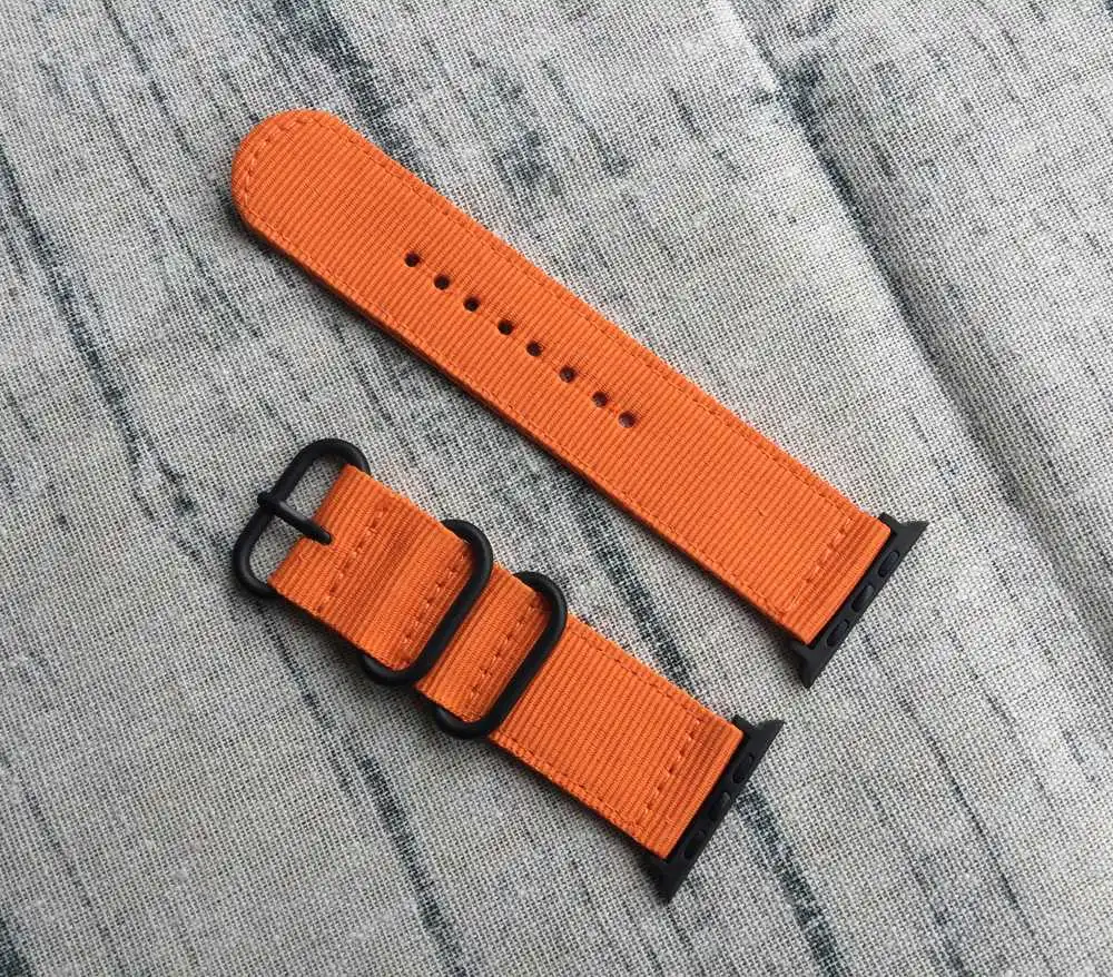 Ремешок нейлоновый для наручных часов Apple Watch band умный браслет в стиле НАТО с