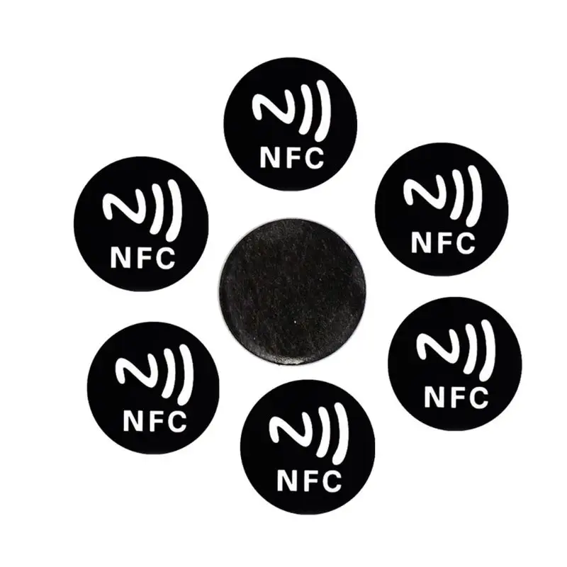6 шт. черная антиметаллическая наклейка NFC Ntag213 меток NTAG 213 металлических этикеток