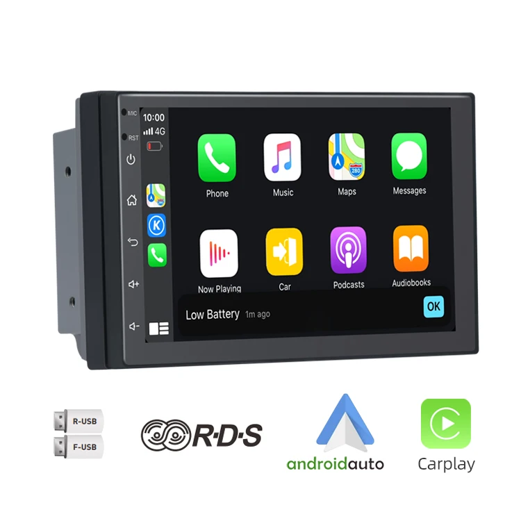 

7 Inch DSP RDS FM AM Android 10 Multimedia HiFi Video Player GPS Navigation Car Radio Stereo Wifi BT Carplay Android Auto AHD