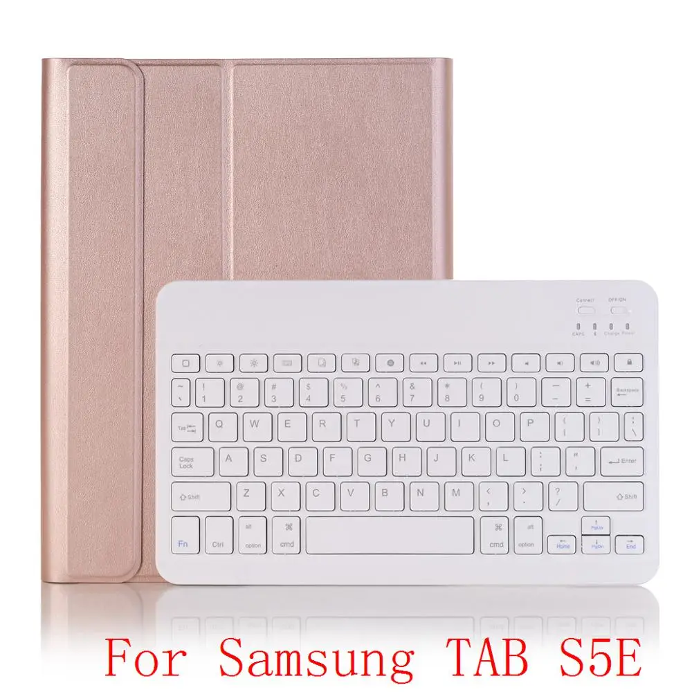 Rose Gold Беспроводной клавиатура чехол для samsung Galaxy TAB S5E Bluetooth чехол с откидной магнитной крышкой клавиатура чехол для планшета для samsung TAB S5E S4 s5 e 10,5 - Цвет: Rose Gold