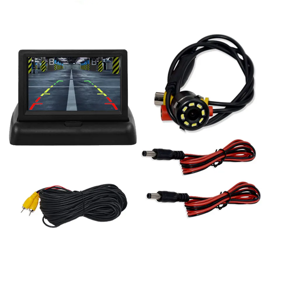 4," Автомобильный монитор TFT lcd Автомобильная камера заднего вида парковочная система заднего вида для резервной камеры поддержка VCD DVD обратное изображение назад - Название цвета: Фиолетовый
