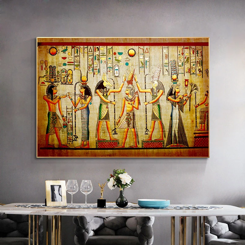 Настенные абстрактные плакаты и принты ретро фигурка в египетском стиле