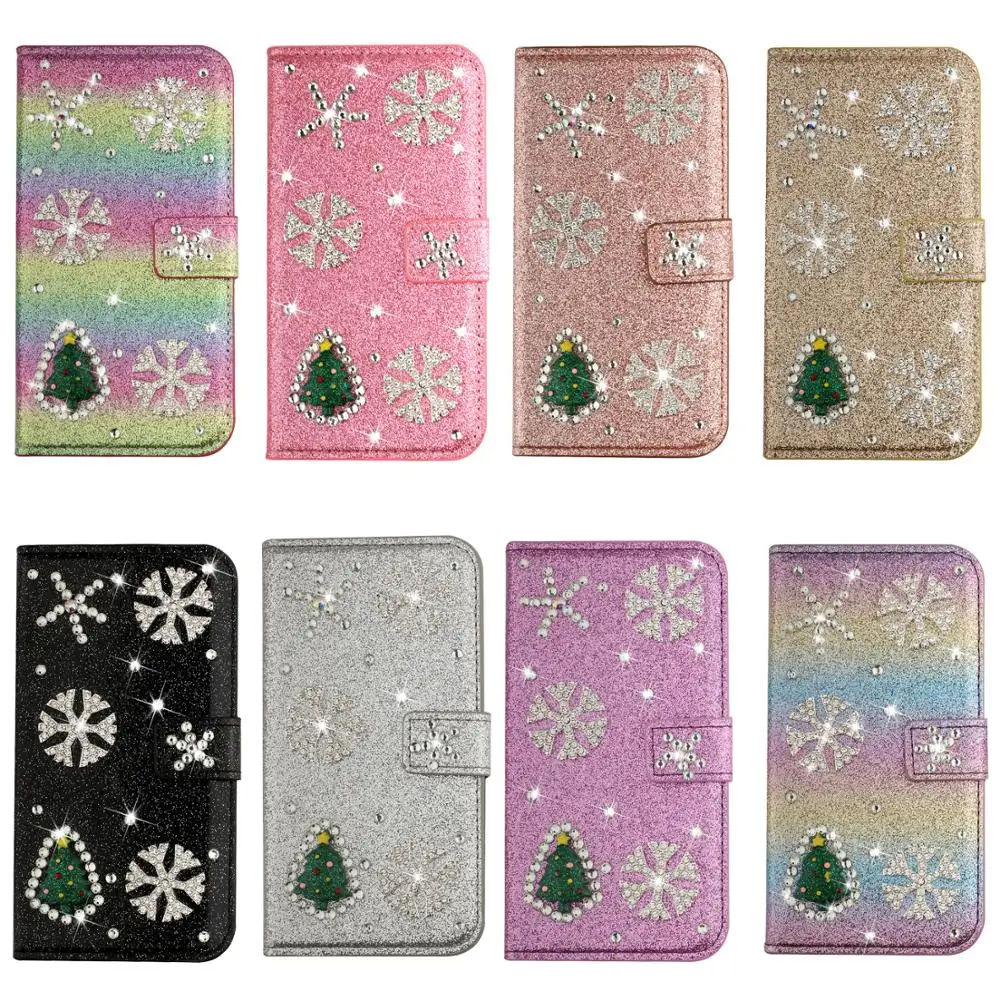 Роскошный 3D Блестящий чехол кошелек из искусственной кожи с бриллиантами и