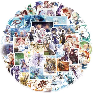 103050pcs new raiden shogun genshin stickers aesthetic anime game decal for suitcase luggage motor bicycle car kids stikers free global shipping