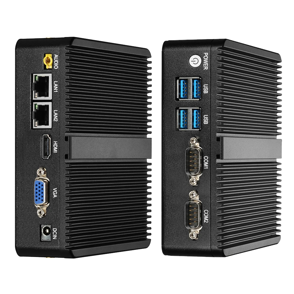 Fanless Mini Intel Celeron J4125 Windows 10 Duplo Nic Gigabit Etherent 2x Rs232 Hdmi Vga Wifi 4xusb Linux Computador Industrial pc