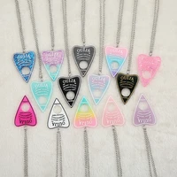 1pc women necklace multicolor resin ouija plate pendant for children birthday gift fashionjewelry